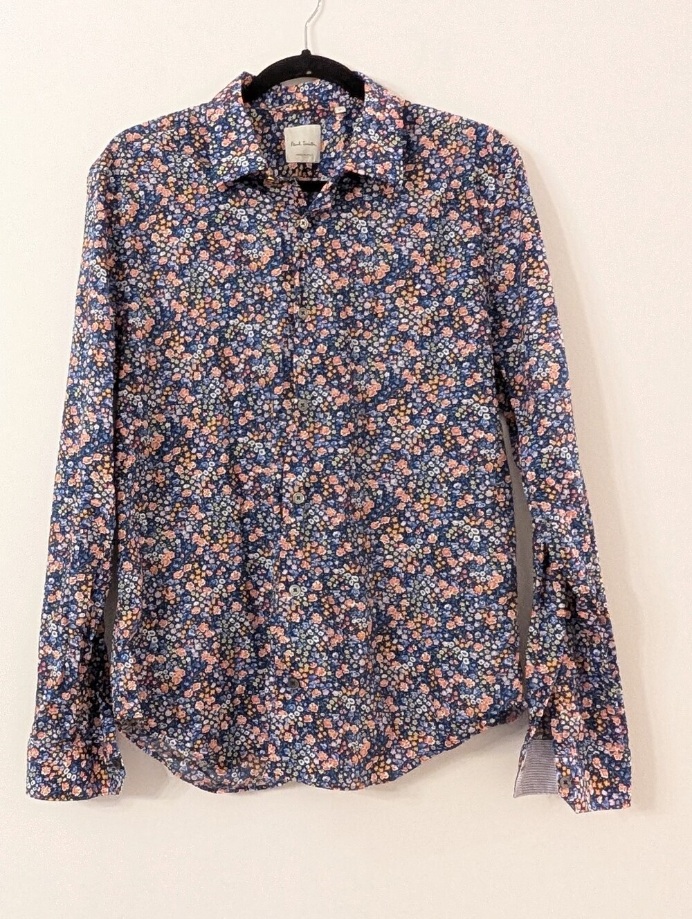 Paul Smith Mens's Long Sleeve Button Up Shirt Floral Paisley Print